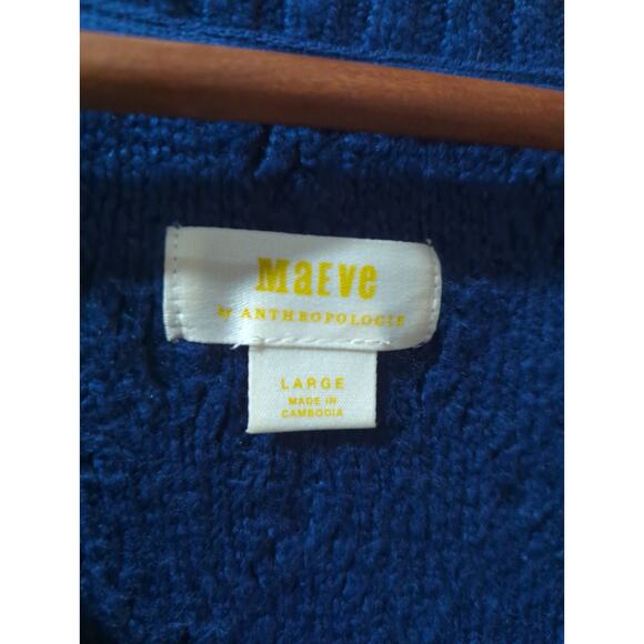 Maeve Anthropologie The Tille Blue V Neck Pullover Sweater - Picture 3 of 7